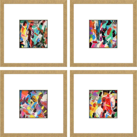 Meditations Blue Framed Wall Art 4PC