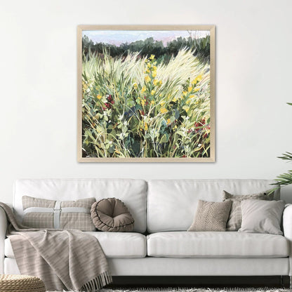 Memory of This Wood Frame Green Canvas Art