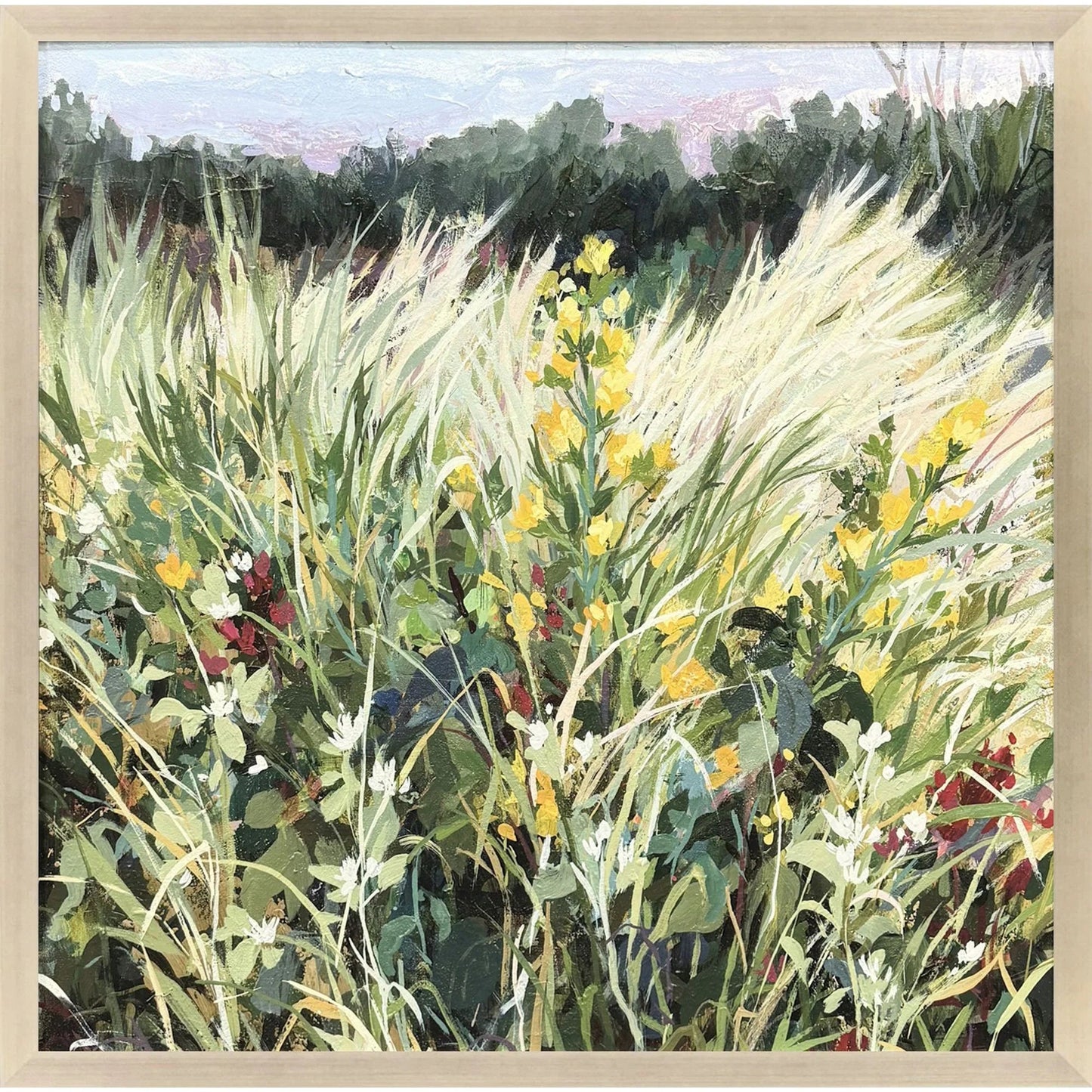 Memory of This Wood Frame Green Canvas Art