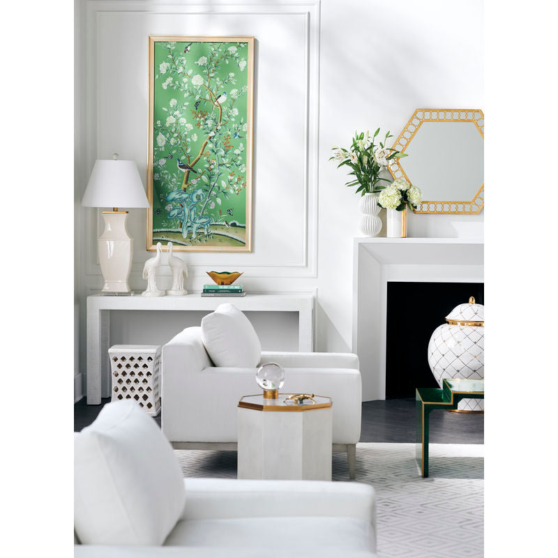 Chelsea House Merideth White Glaze Ceramic Outdoor Garden Stool