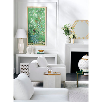 Chelsea House Merideth White Glaze Ceramic Outdoor Garden Stool