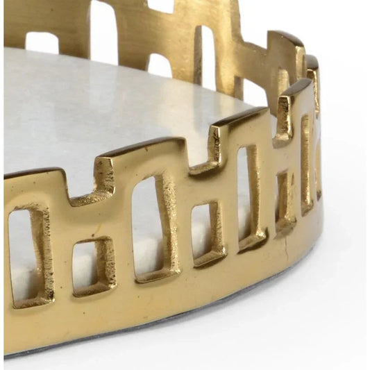 Chelsea House Metalic Gold Framed Marble Tray