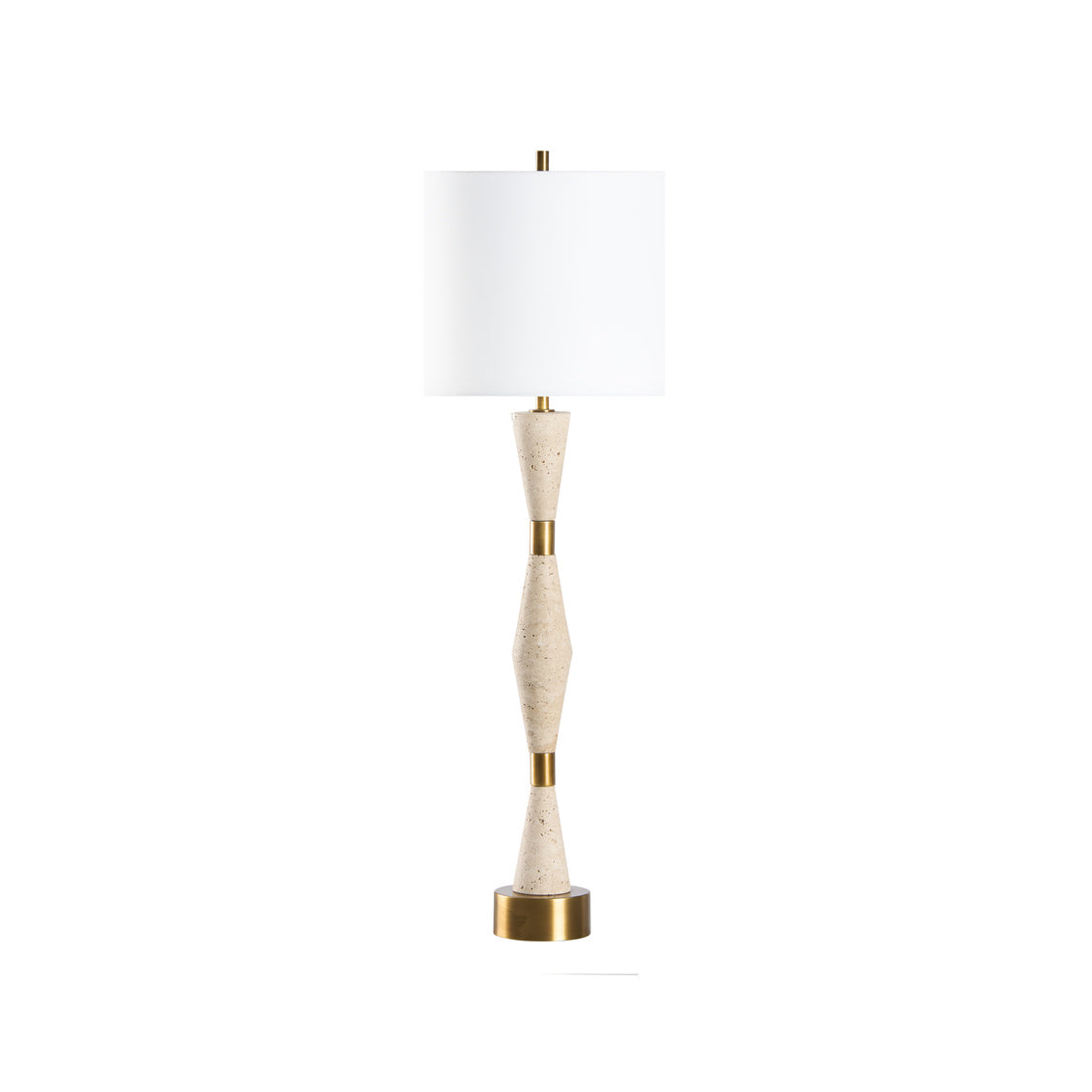 Metroline White Travertine Table Lamp