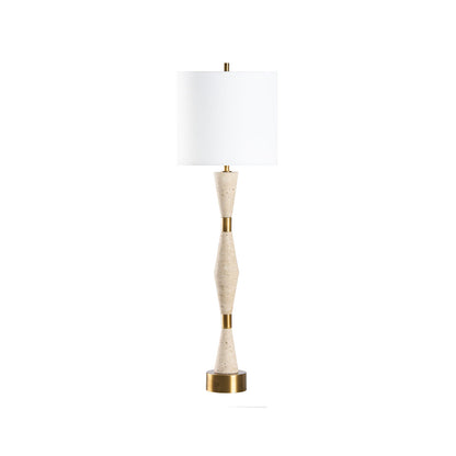 Metroline White Travertine Table Lamp