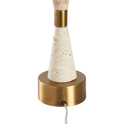 Metroline White Travertine Table Lamp