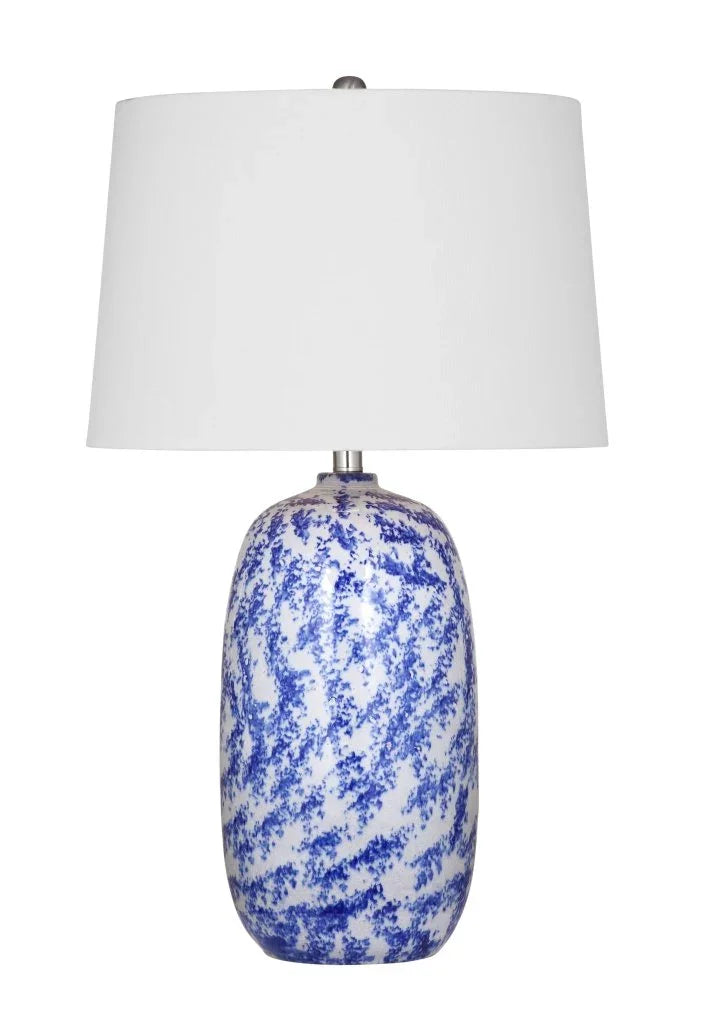 Mila Blue Ceramic Table Lamp - LOOMLAN - Bassett Mirror - Table Lamps