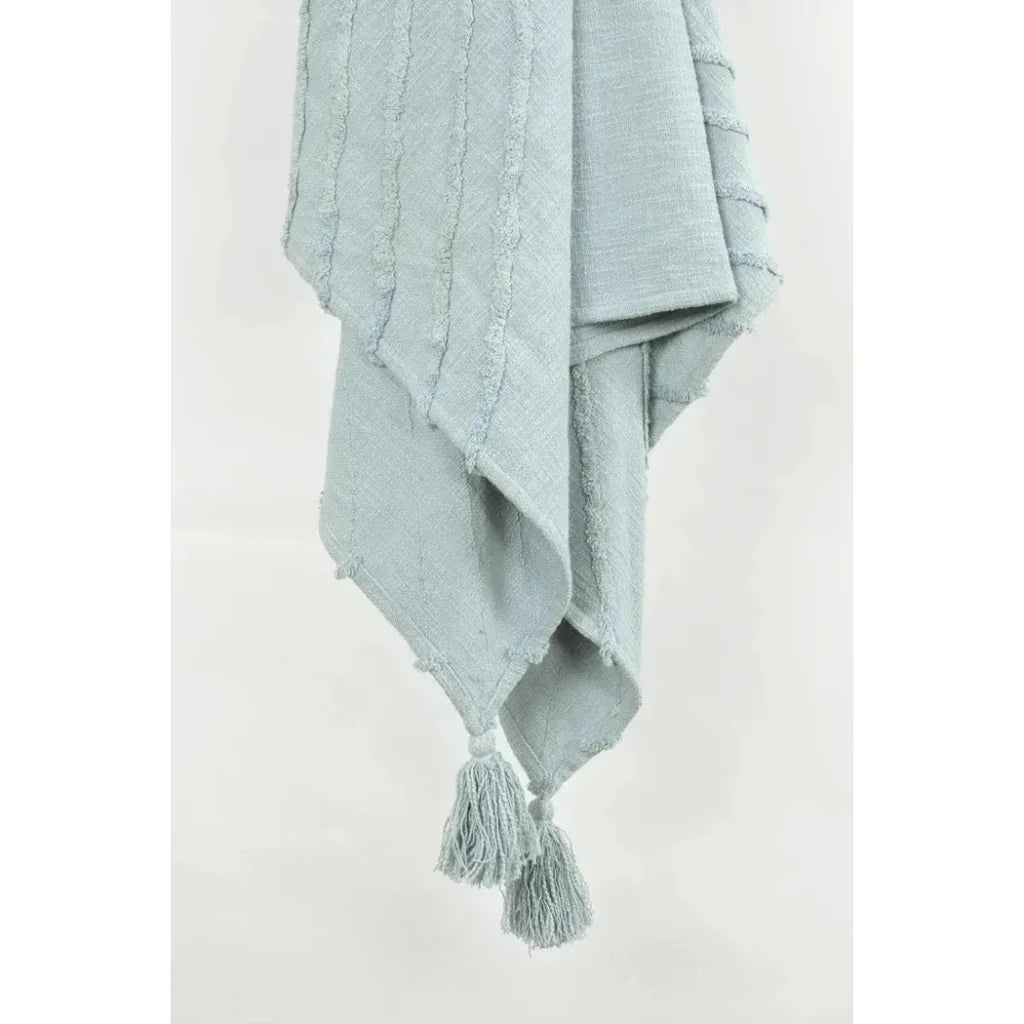 Milo Boho Cotton Throw Blanket-Outdoor Blankets-LOOMLAN-Aqua-LOOMLAN