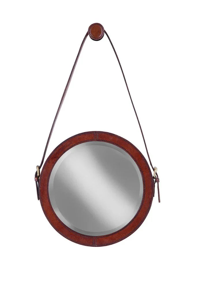 Milo Leather Warpped Trio Wall Mirror (Set of 3) - LOOMLAN - Furniture Classics - Wall Mirrors