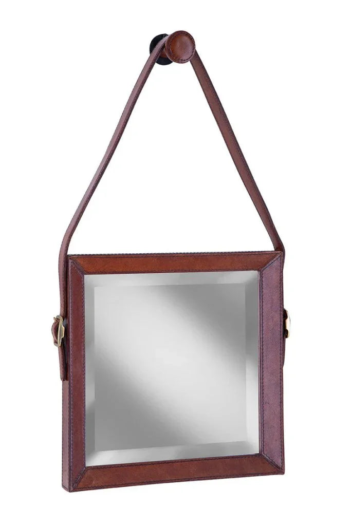Milo Leather Warpped Trio Wall Mirror (Set of 3) - LOOMLAN - Furniture Classics - Wall Mirrors