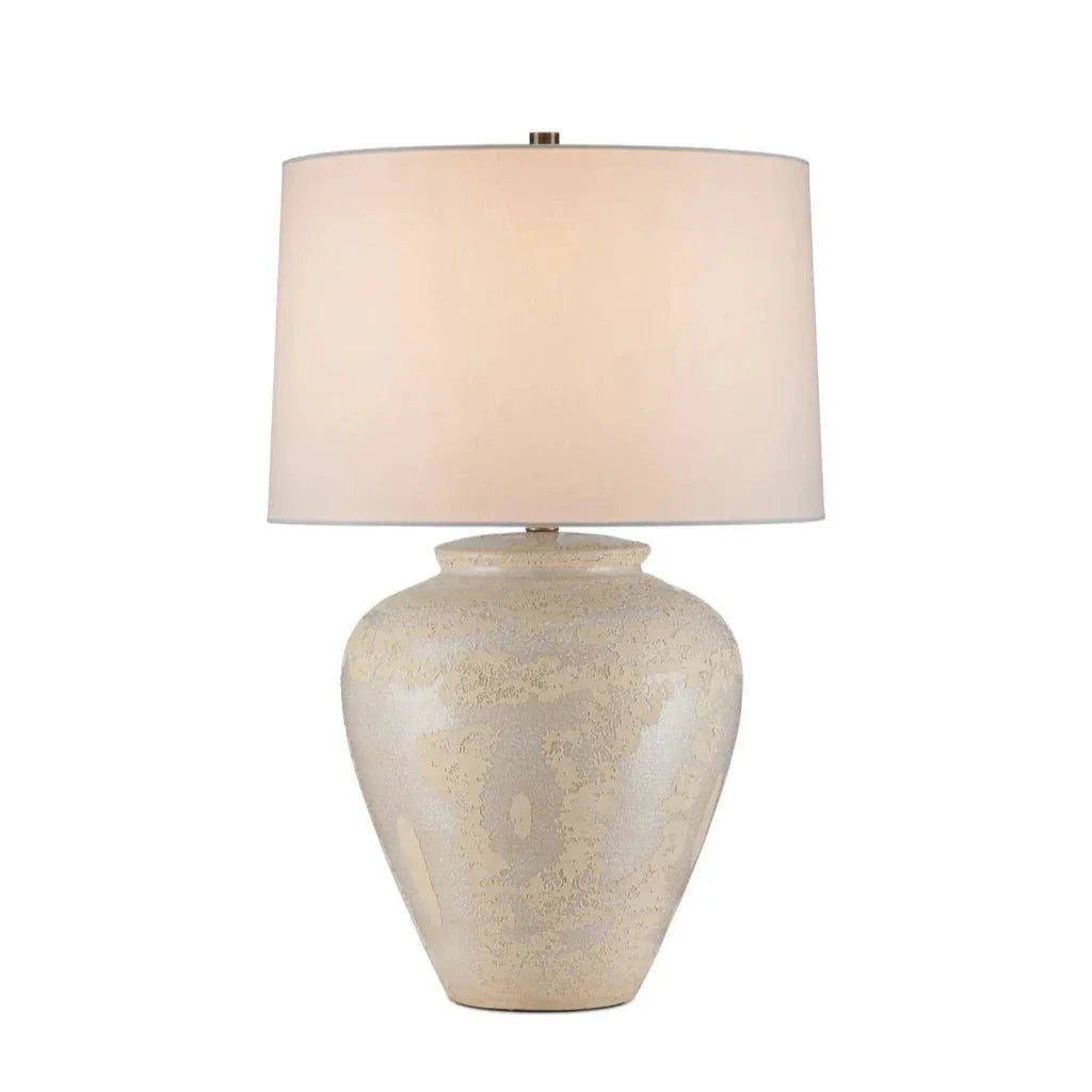 Mimi Ivory Textured Ceramic Table Lamp - LOOMLAN - Currey & Co - Table Lamps