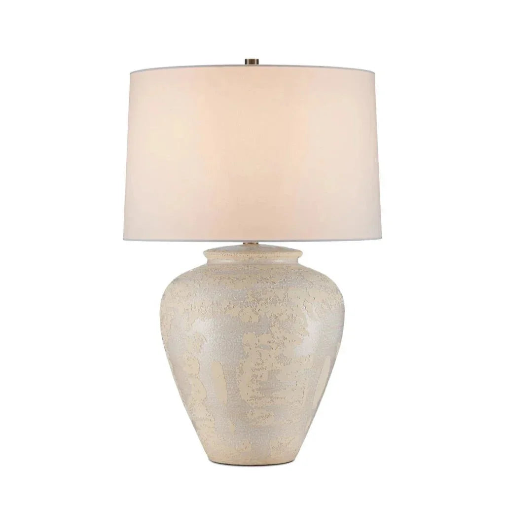 Mimi Ivory Textured Ceramic Table Lamp - LOOMLAN - Currey & Co - Table Lamps