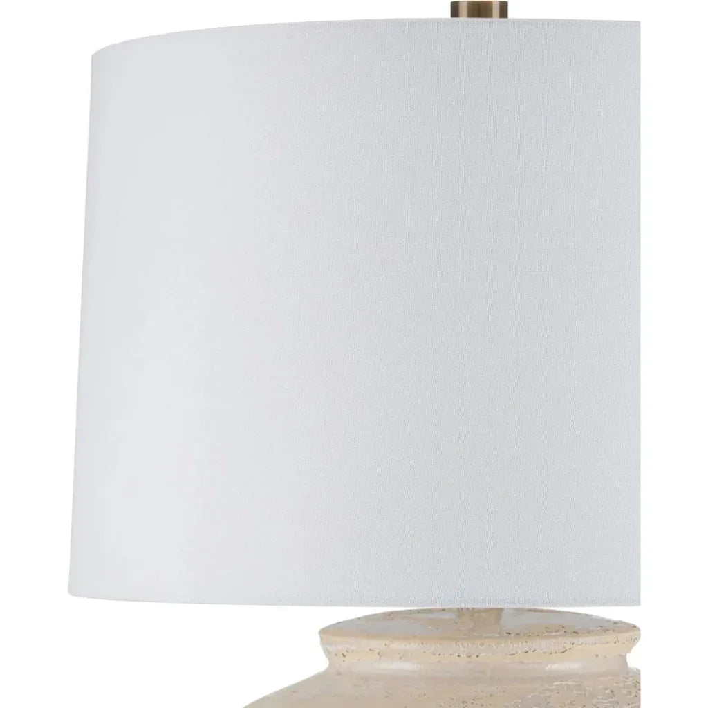 Mimi Ivory Textured Ceramic Table Lamp - LOOMLAN - Currey & Co - Table Lamps