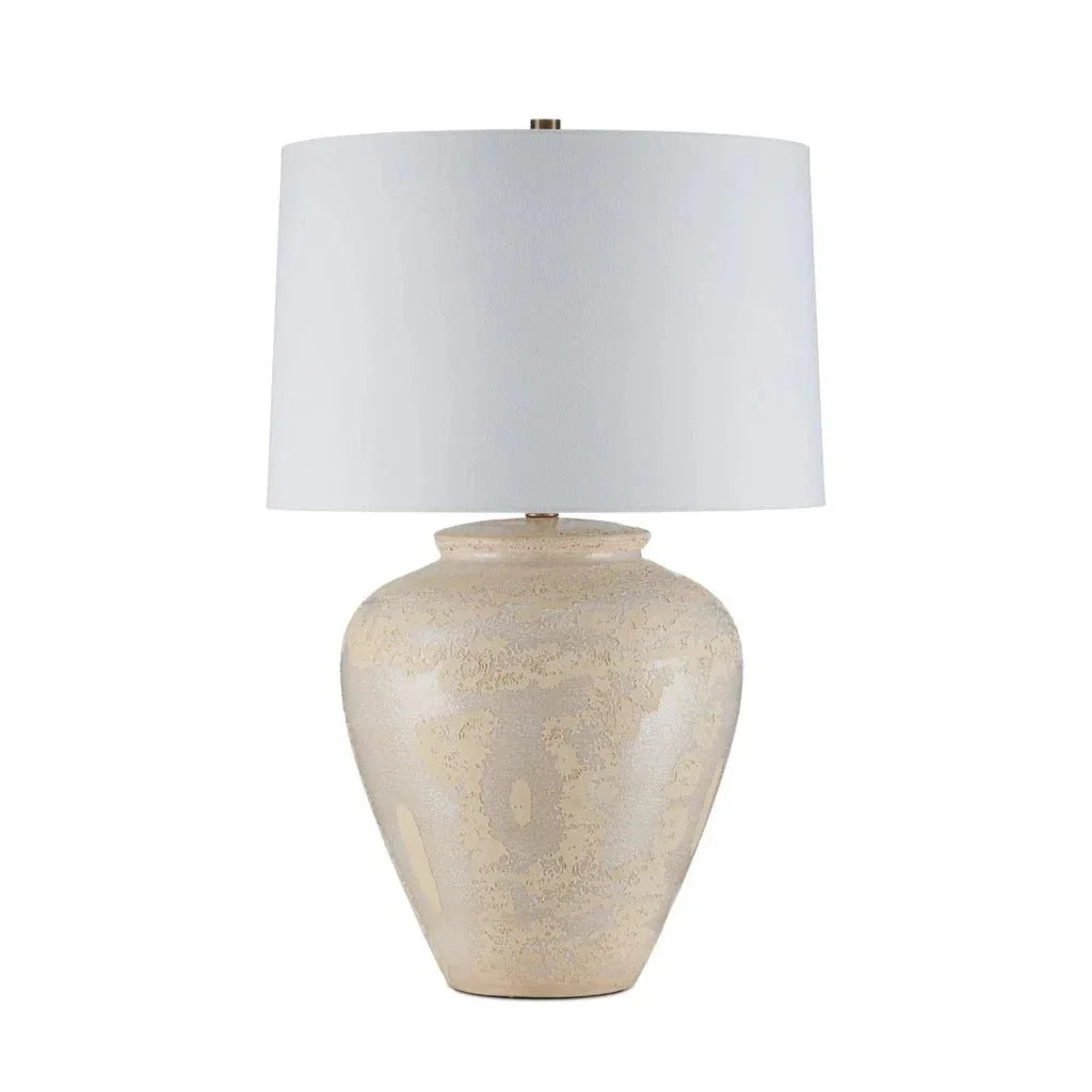 Mimi Ivory Textured Ceramic Table Lamp - LOOMLAN - Currey & Co - Table Lamps