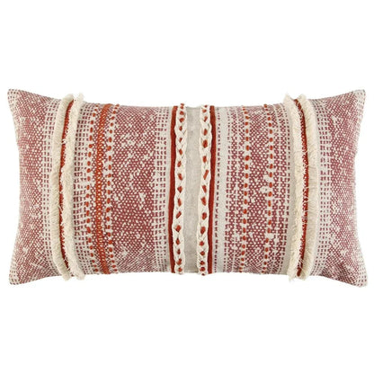 Mimi Striped Rust Red Lumbar Pillow Insert - LOOMLAN - LOOMLAN - Throw Pillows