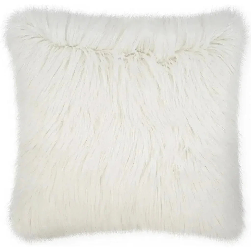 Minelli Faux Fur White Large Throw Pillow Insert - LOOMLAN - D.V. Kap - Throw Pillows