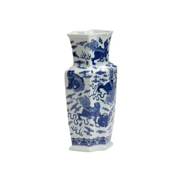 Ming Octagonal Ceramic Vase - LOOMLAN - Chelsea House - Vases & Jars