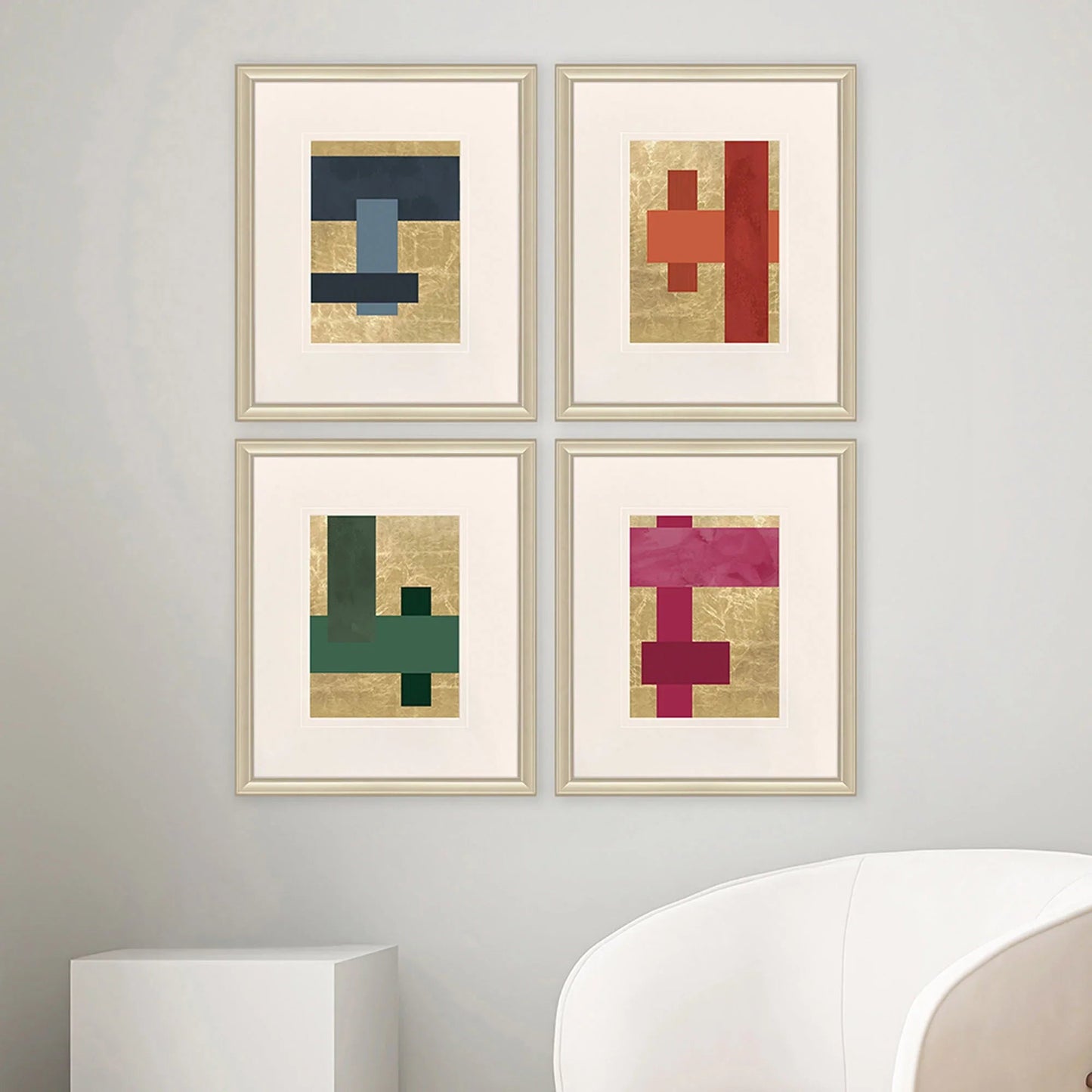 Mini Colorblocks Multi Canvas Art 4PC