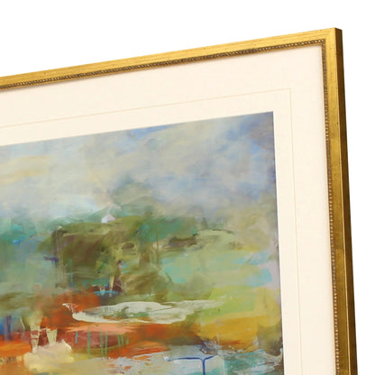 Mist Wood Frame Blue Canvas Art 2PC