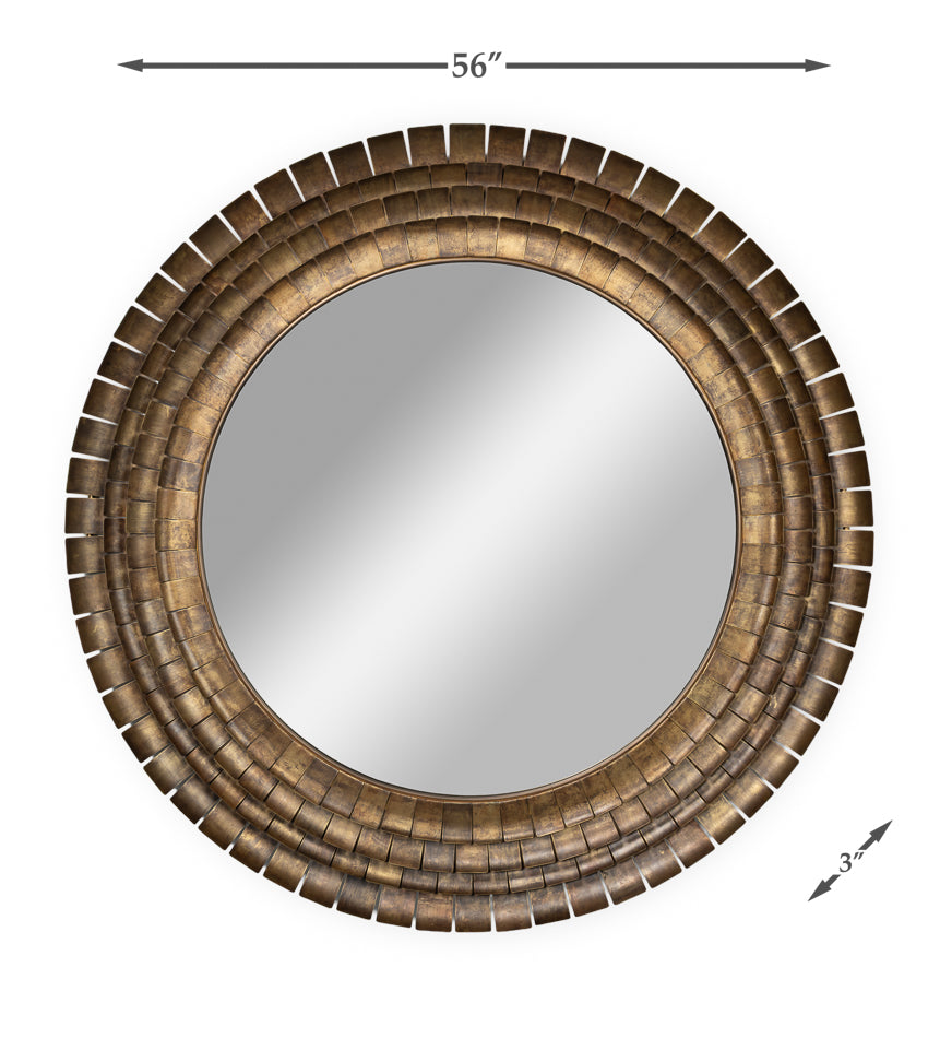 Mistral Plate Stratified Brass Wall Mirror