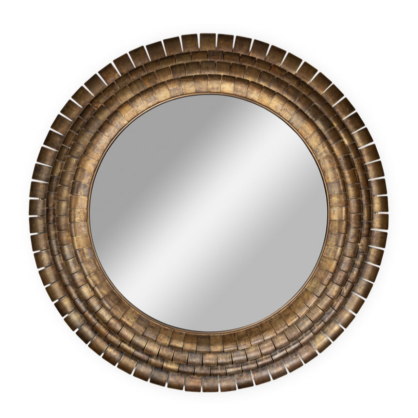 Mistral Plate Stratified Brass Wall Mirror