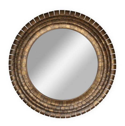 Mistral Plate Stratified Brass Wall Mirror
