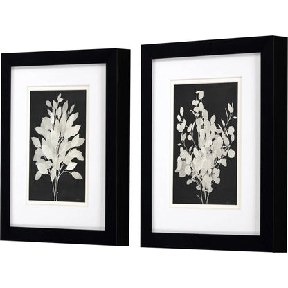 Misty Branches Black Canvas Art 2PC