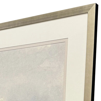 Misty I Wood Frame Blue Canvas Art