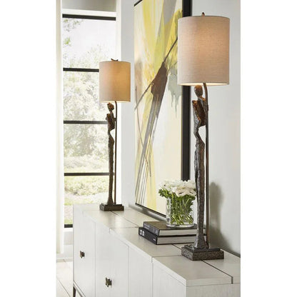 Modern Bronze Marble Base Table Lamp - LOOMLAN - Wildwood - Table Lamps