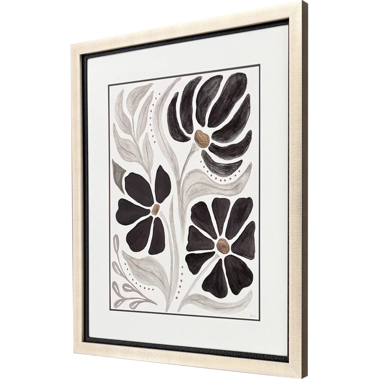 Modern Petals II Grey Canvas Art