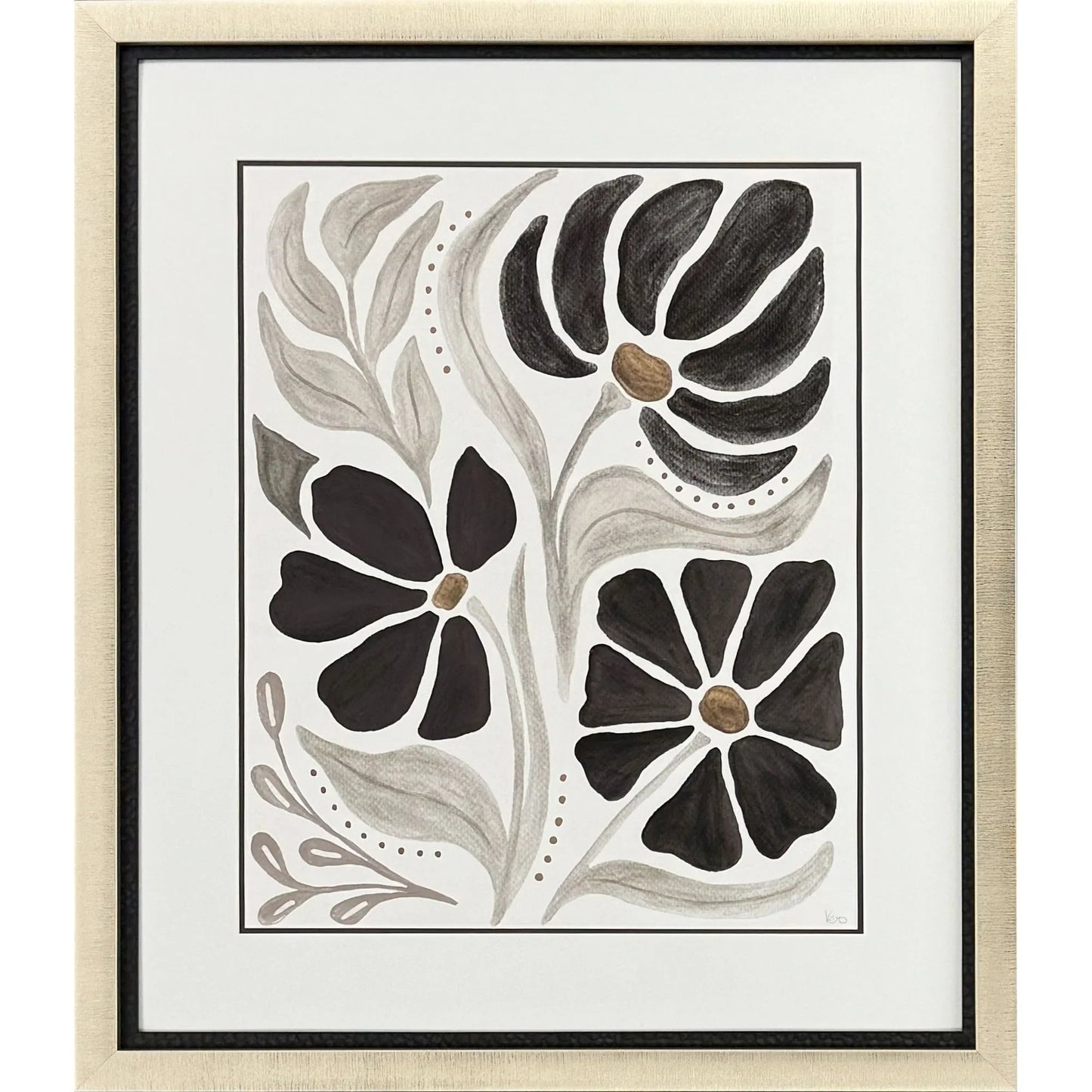 Modern Petals II Grey Canvas Art