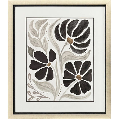 Modern Petals II Grey Canvas Art