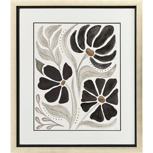 Modern Petals II Grey Canvas Art
