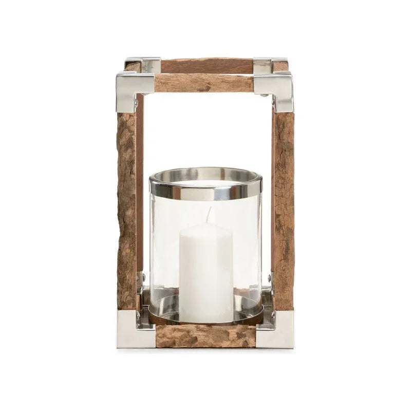 Modern Rustic Hurricane Candleholder - LOOMLAN - Wildwood - Candle Holders