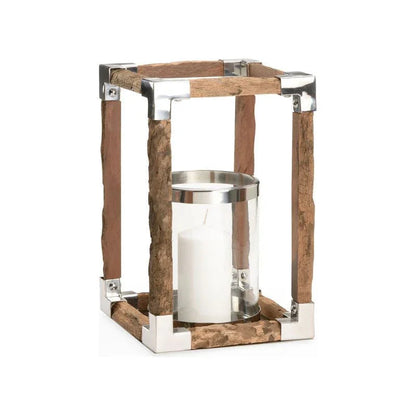 Modern Rustic Hurricane Candleholder - LOOMLAN - Wildwood - Candle Holders