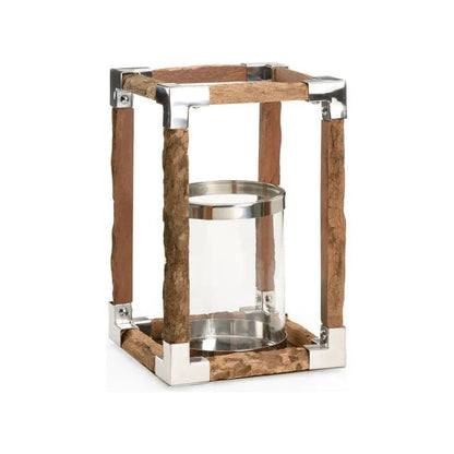 Modern Rustic Hurricane Candleholder - LOOMLAN - Wildwood - Candle Holders