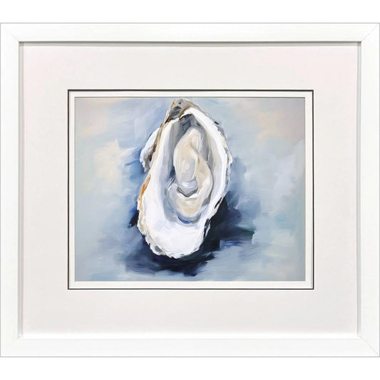 Mollusk Blue Glass Front Framed Wall Art