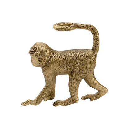 Monkey Business Left Gold Sculpture - LOOMLAN - Wildwood - Statues & Sculptures