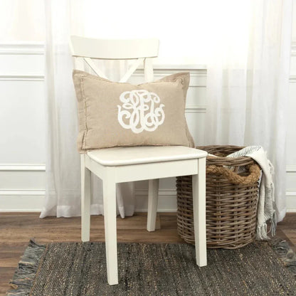 Monogram Blue Lumbar Pillow Covers Insert June - LOOMLAN - LOOMLAN - Throw Pillows