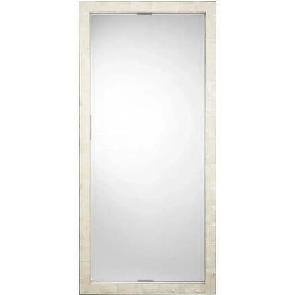 Monroe Mother Of Pearl Rectangle Floor Mirror-Floor Mirrors-Jamie Young-LOOMLAN