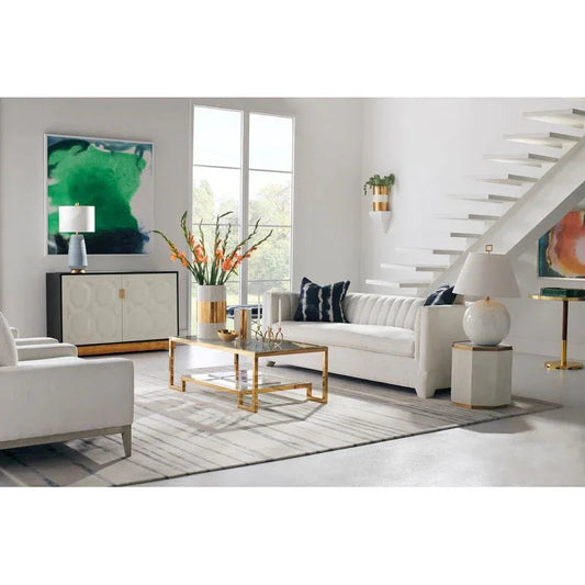 Morrow White Porcelain Brass Finish Table Lamp - LOOMLAN - Chelsea House - Table Lamps