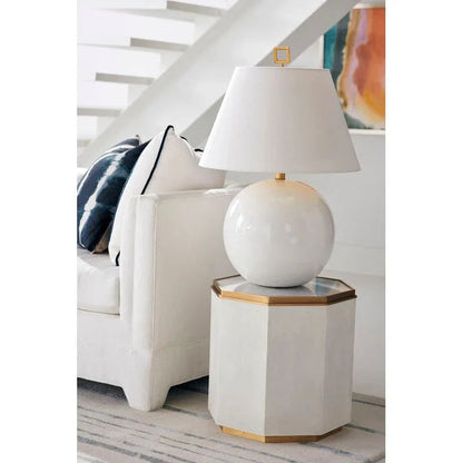 Morrow White Porcelain Brass Finish Table Lamp - LOOMLAN - Chelsea House - Table Lamps
