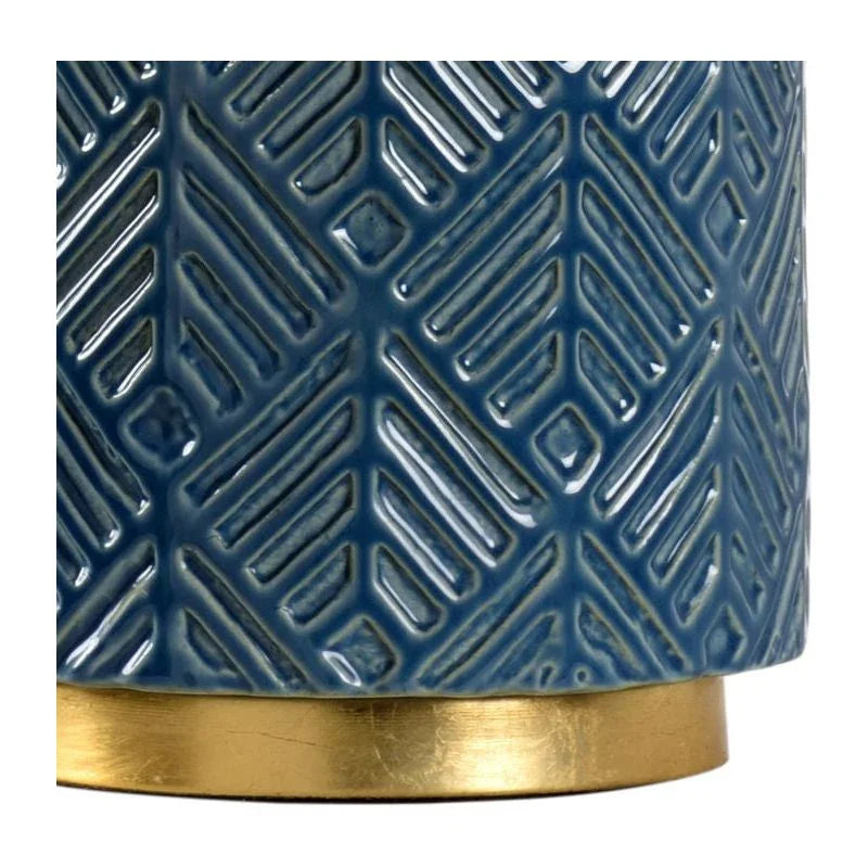 Mountain Pine Blue Glaze Ceramic Table Lamp - LOOMLAN - Wildwood - Table Lamps