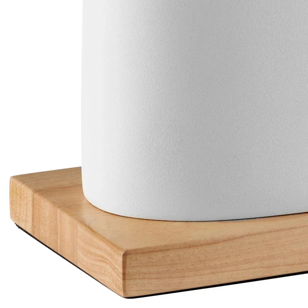 Musing White Composite And Wood Table Lamp - LOOMLAN - Currey & Co - Table Lamps