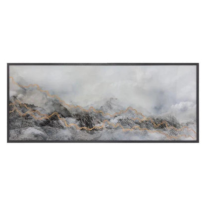 Mystic Mountain Wall Art Gold Leaf & Black-Framed Wall Art-SUNPAN-LOOMLAN