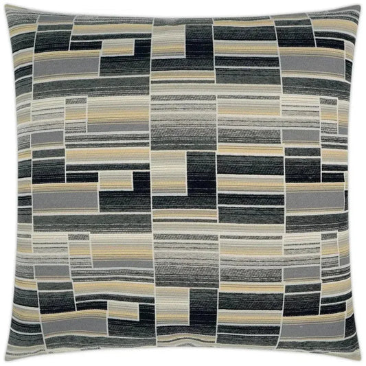 Naman Abstract Black Yellow Large Throw Pillow Insert - LOOMLAN - D.V. Kap - Throw Pillows