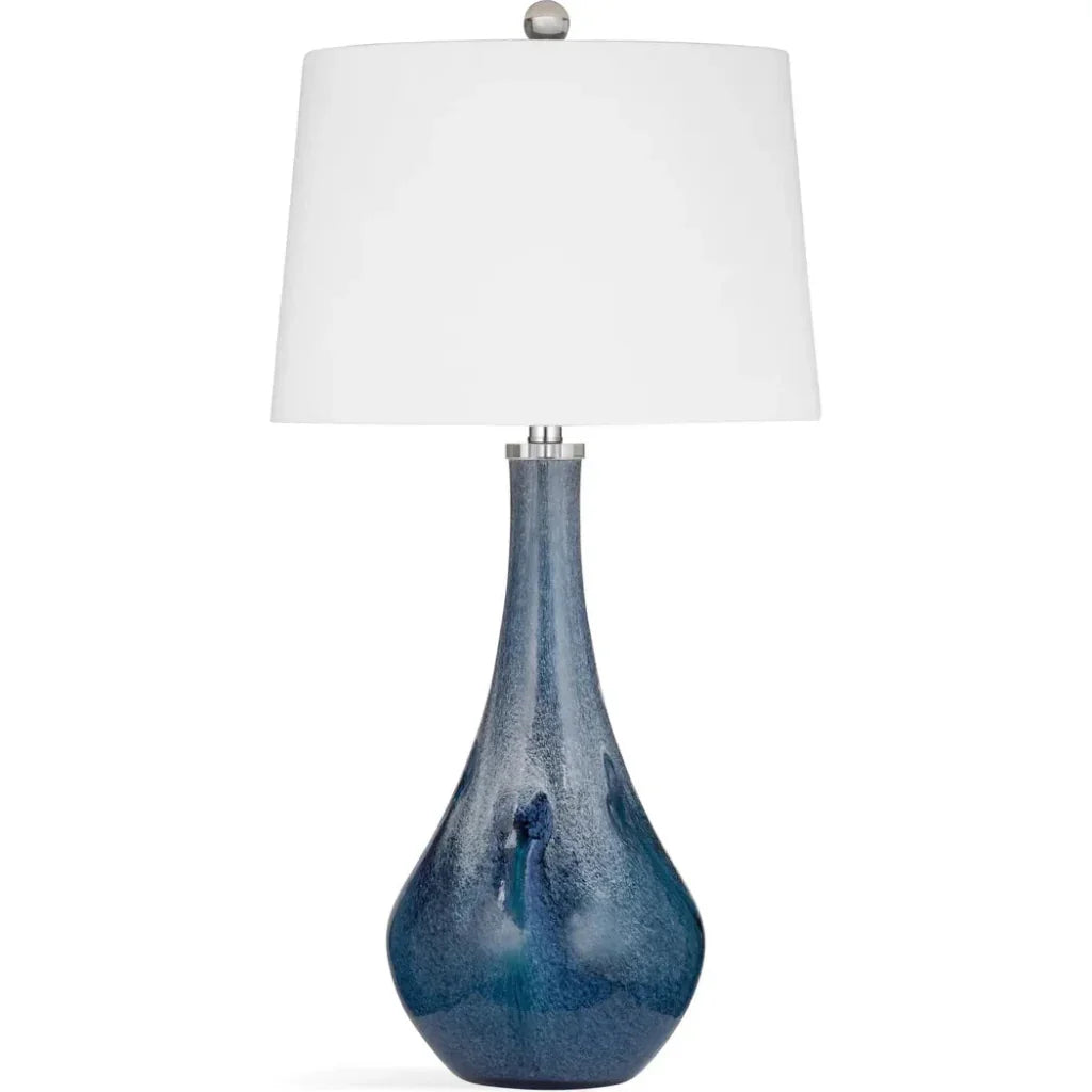 Nanda Glass and fabric Blue Table Lamp - LOOMLAN - Bassett Mirror - Table Lamps