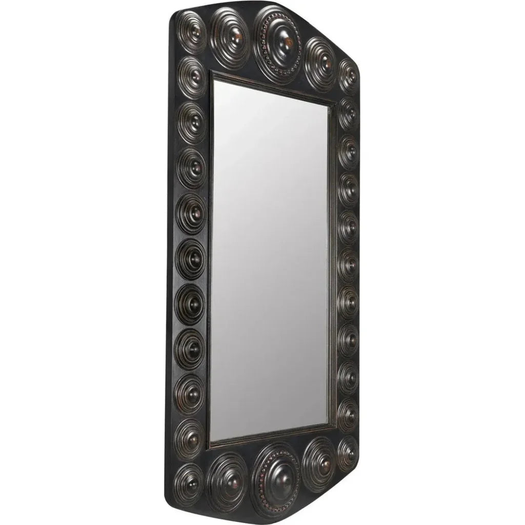 Nanna Mirror, Hand Rubbed Black Light Brown Trim - LOOMLAN - Noir - Wall Mirrors