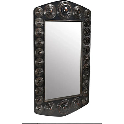 Nanna Mirror, Hand Rubbed Black Light Brown Trim - LOOMLAN - Noir - Wall Mirrors