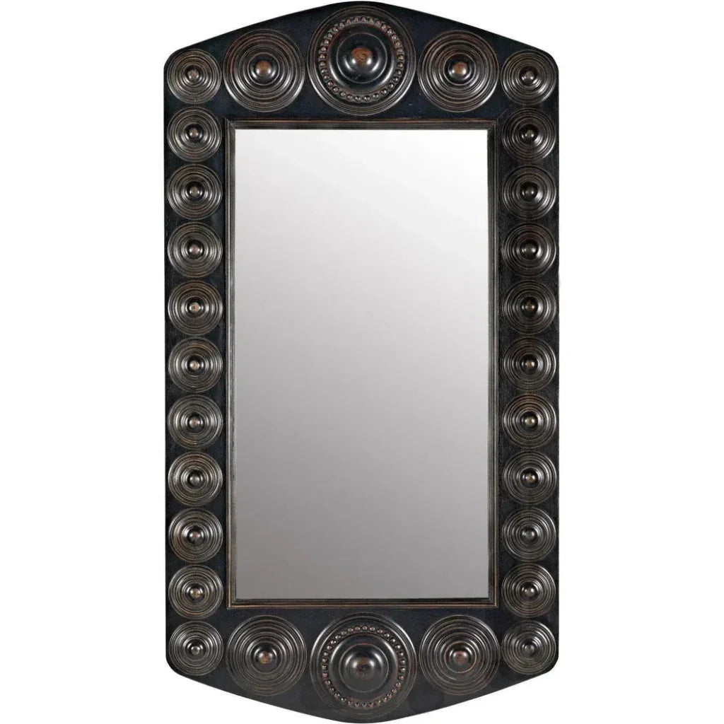 Nanna Mirror, Hand Rubbed Black Light Brown Trim - LOOMLAN - Noir - Wall Mirrors
