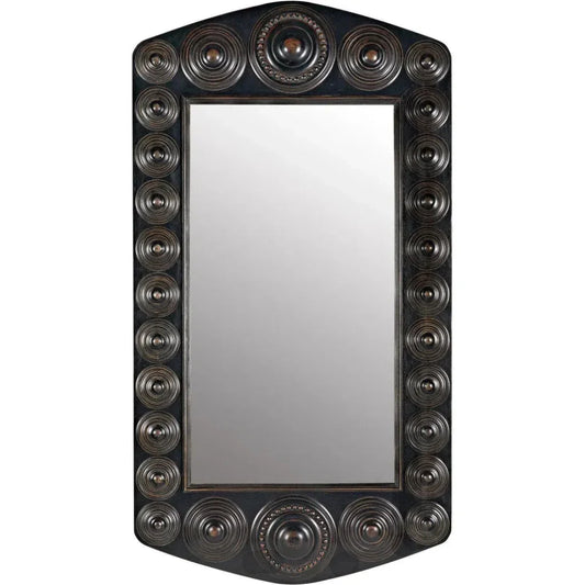 Nanna Mirror, Hand Rubbed Black Light Brown Trim - LOOMLAN - Noir - Wall Mirrors